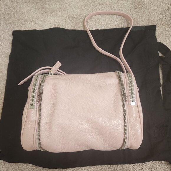 Kara Pebbled Leather Pink two-way wear crossbody bag - Picture 3 of 16